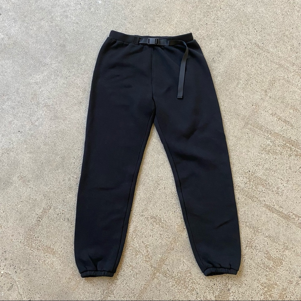 John Elliott Black Vintage Fleece Belted Lounge Pants